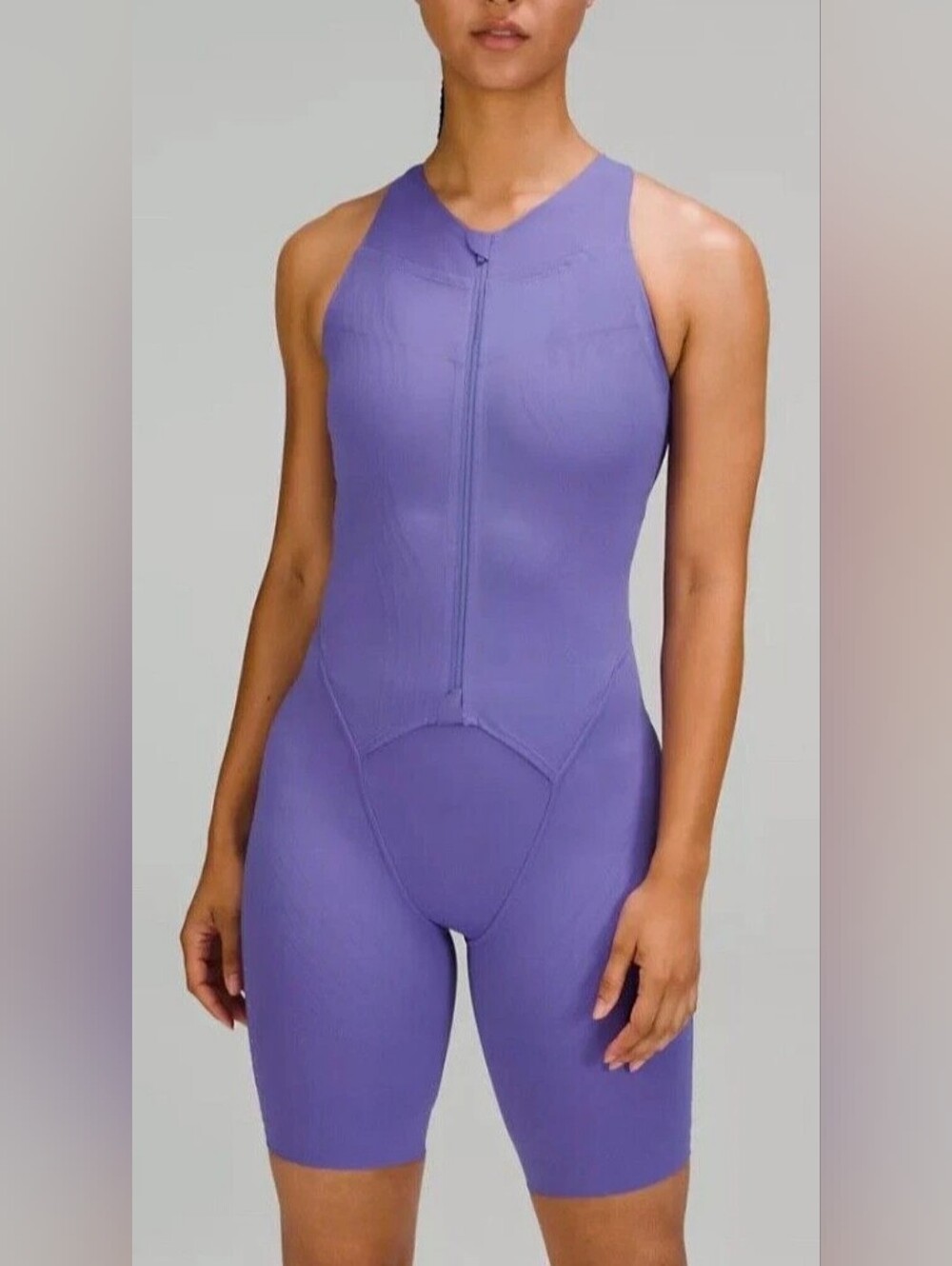 Lululemon Seamless Lavender Zip-Front Active One-Piece SZ 10 New No Tags